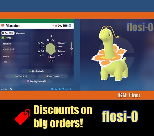 6iv shiny meganium - 6iv,