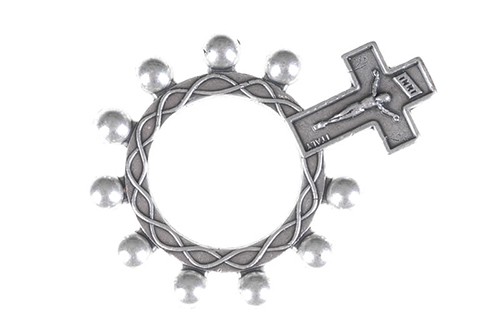 Anello del rosario argentato - anello,