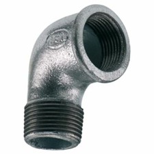 2 PEZZI - GOMITO 1/2" MF MASCHIO IN FERRO ZINCATO CURVA 90 RACCORDO IRRIGAZIONE