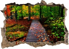 Adesivo murale 3D Nature Tree Walk Jungle poster decalcomanie murales camera vivaio Z-2-8