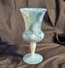 Vase en Opaline Marbré Bleu