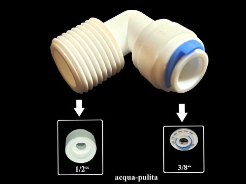 Raccordo gomito 3 8 - 1/2", x