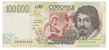100000 LIRE CARAVAGGIO II° TIPO SERIE SOSTITUTIVA XD A  EMISSIONE 1997