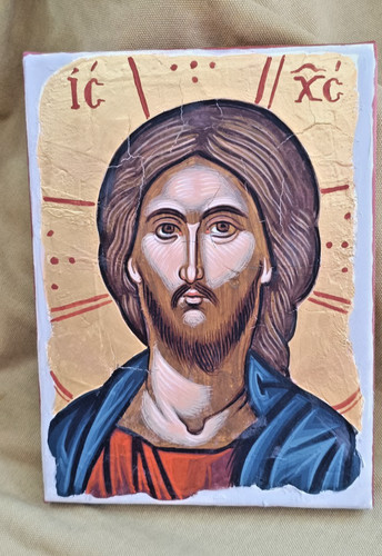 Icona dipinta mano - icona, gesù