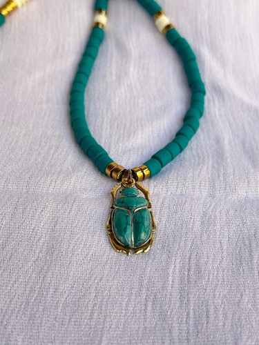 Collana scarabeo turchese - collana,