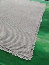 COPERTINA ALL' UNCINETTO DI COTONE MISURA 114 X 91. LAVORATA CON CURA.DI EFFETTO