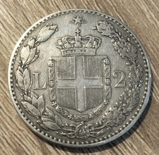 2 LIRE 1882 UMBERTO I ARGENTO