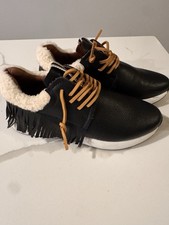 Shu Shop Pepa scarpe sneakers stringate nere con frange donna taglia 7,5