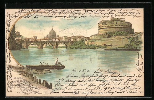Litografia roma castel - litografia,