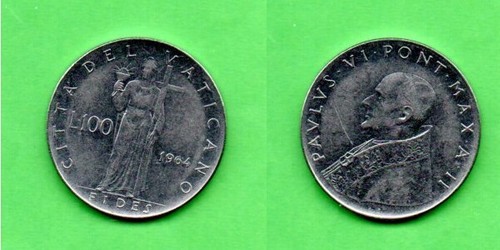 Vaticano lire 100 1964 - vaticano,
