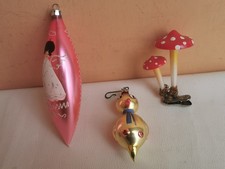 addobbi per albero di natale lotto 3 pz vintage funghi papero