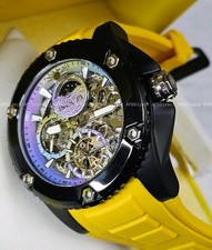 Orologio Uomo Invicta - AKULA Automatic - Dual Time Scheletro Giorno/Notte Giallo 