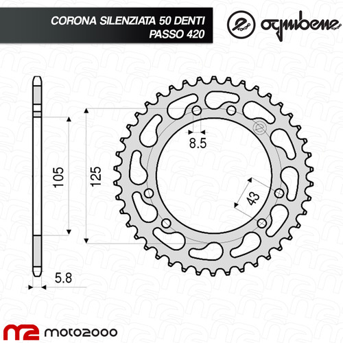 Corona trasmissione denti - trasmissione, 50