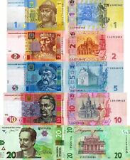 UCRAINA - Ukraine - Lotto Lot 5 banconote 1/2/5/10/20  hryvnia FDS - UNC