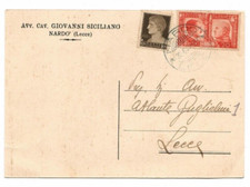 Lettera  Cartolina Postale Antica del   1941  -  Vintage - Oggetti D'Epoca