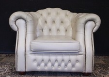 Poltrona Chesterfield Chester club / armchair / inglese / pelle bianco crème 