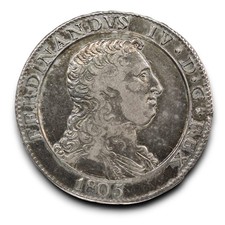 Napoli piastra 120 grana 1805 capelli ricci bella patina