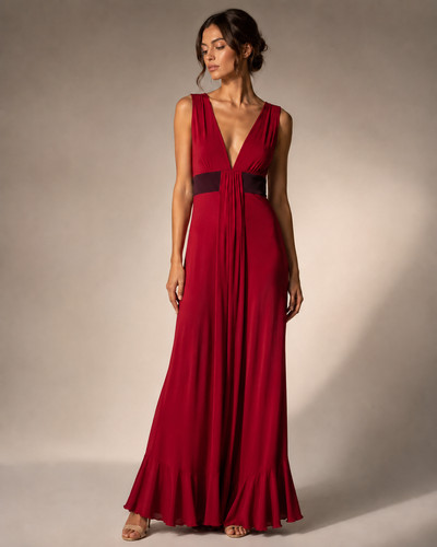 Maxi abito rosso valentino - maxi,