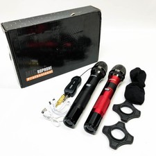 Microfono Wireless Ricaricabile, LEKATO Dual Cordless Metal Dynamic Mic