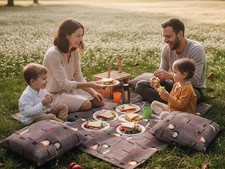 Set coperta da picnic a righe