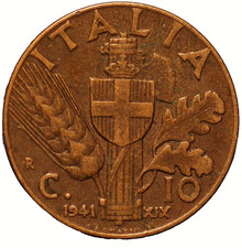 Italy 10 Centesimi 1941