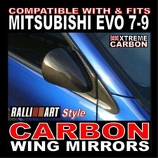 Specchi ad ala in carbonio stile Ralliart FQ400 ""Adatti"" a Mitsubishi Evo EVOLUTION 7 8 9 