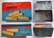 scatola latta vintage PAVESI WAFERS CREMA BRASIL anni '50