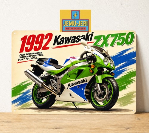 Insegna metallo moto kawasaki - insegna,