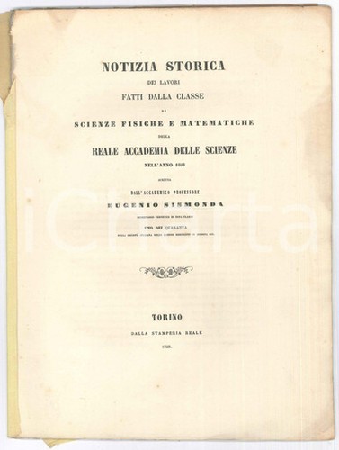 1859 torino eugenio sismonda - 1859,