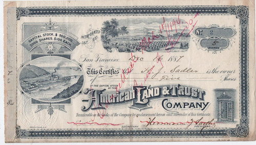1887 stock certificate 2 - stock,