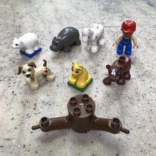 Lego Duplo vintage lotto di animali zoo e fattoria pezzi di ricambio tigre ippopotamo polare