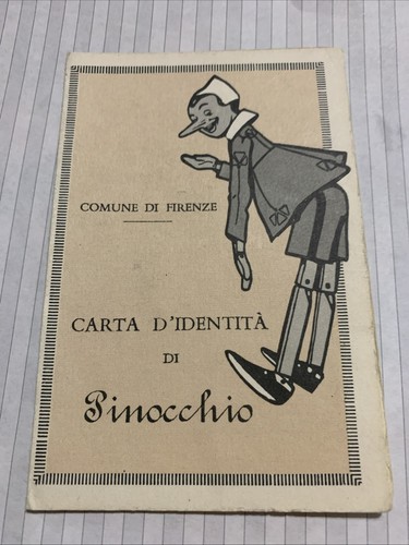 Pinocchio gadget promozionale