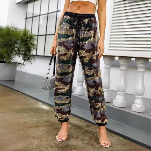 Pantaloni donna con strass - con,