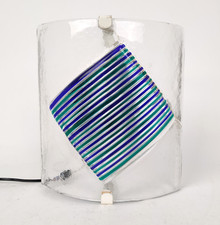 Lampada applique vintage De Majo Murano vetro verde blu con difetto [500€]-680