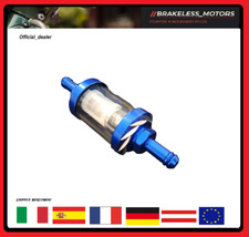 8MM Filtro Benzina Racing in Vetro e Alluminio Filtro Carburante Moto colore Blu