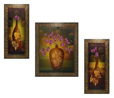 Set Di 3 Dipinti Floreali