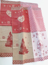 2X Strofinacci Di Natale Kracht Cucina Strofinacci Mezzo Lino Uccello Abete Neve