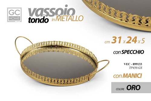 Vassoio metallo tondo - metallo,