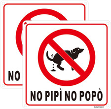 2 Pezzi Cartello per Cani No