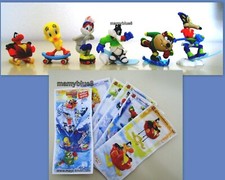 KINDER 2009 - SET COMPLETO LOONEY TUNES WINTER SPORTS + 6 BPZ TT DE 089-94