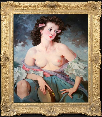 Hand painted vintage - hand, nude