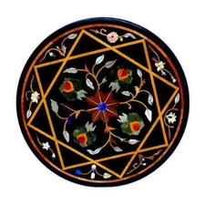 Tavolo 18" piano intarsiato marmo pietra dura casa giardino caffè pranzo arredo b16