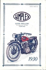 Depliant Moto NEW SIMPLEX 175  cc. 1930 -Listino Manifestino Motocicletta Torino
