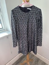 Abito Zara W&B Collection grigio maniche lunghe mini paillettes taglia 8