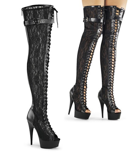 Stivali pleaser stringati - pleaser,