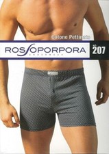 BOXER UOMO ROSSO PORPORA ART. 207 IN COTONE PETTINATO CON APERTURA BOTTONE