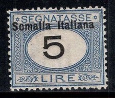Somalia italiana 1926 Sass. 50 francobolli nuovi di zecca 80% affrancatura 5 lire, figurina