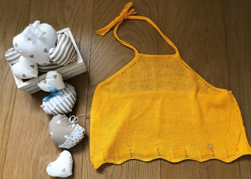 Top crochet uncinetto giallo
