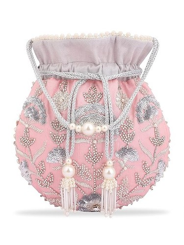 Potli bag seta ricamata - potli,
