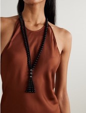 Collana nera con nappe Opera